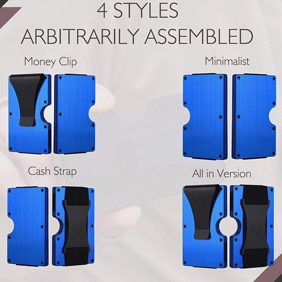 Brand New Blue Lightweight Aluminum Tactical Minimalist Wallet for Men - Picture 7 of 7